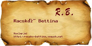 Racskó Bettina névjegykártya